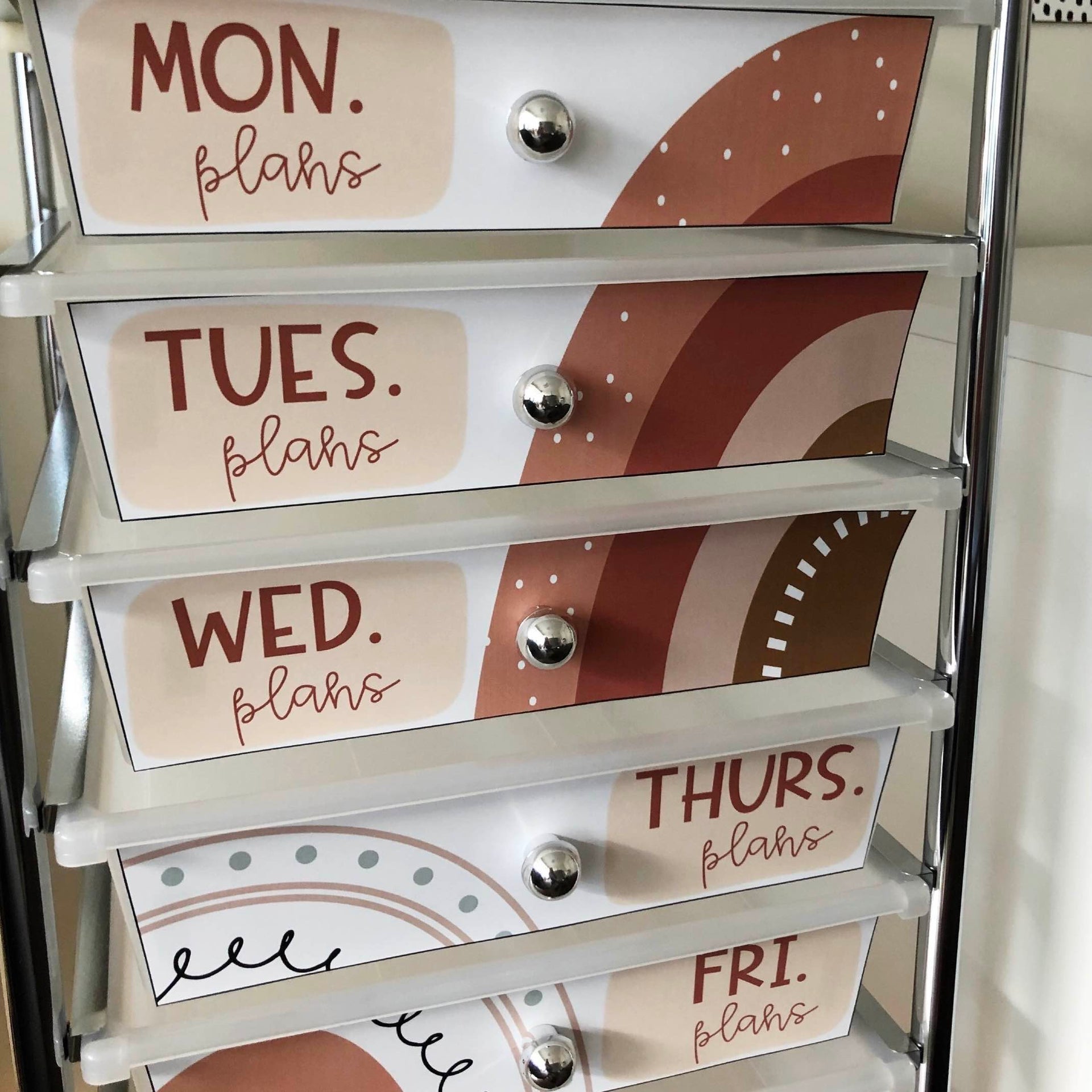 10 Drawer Cart Editable Labels