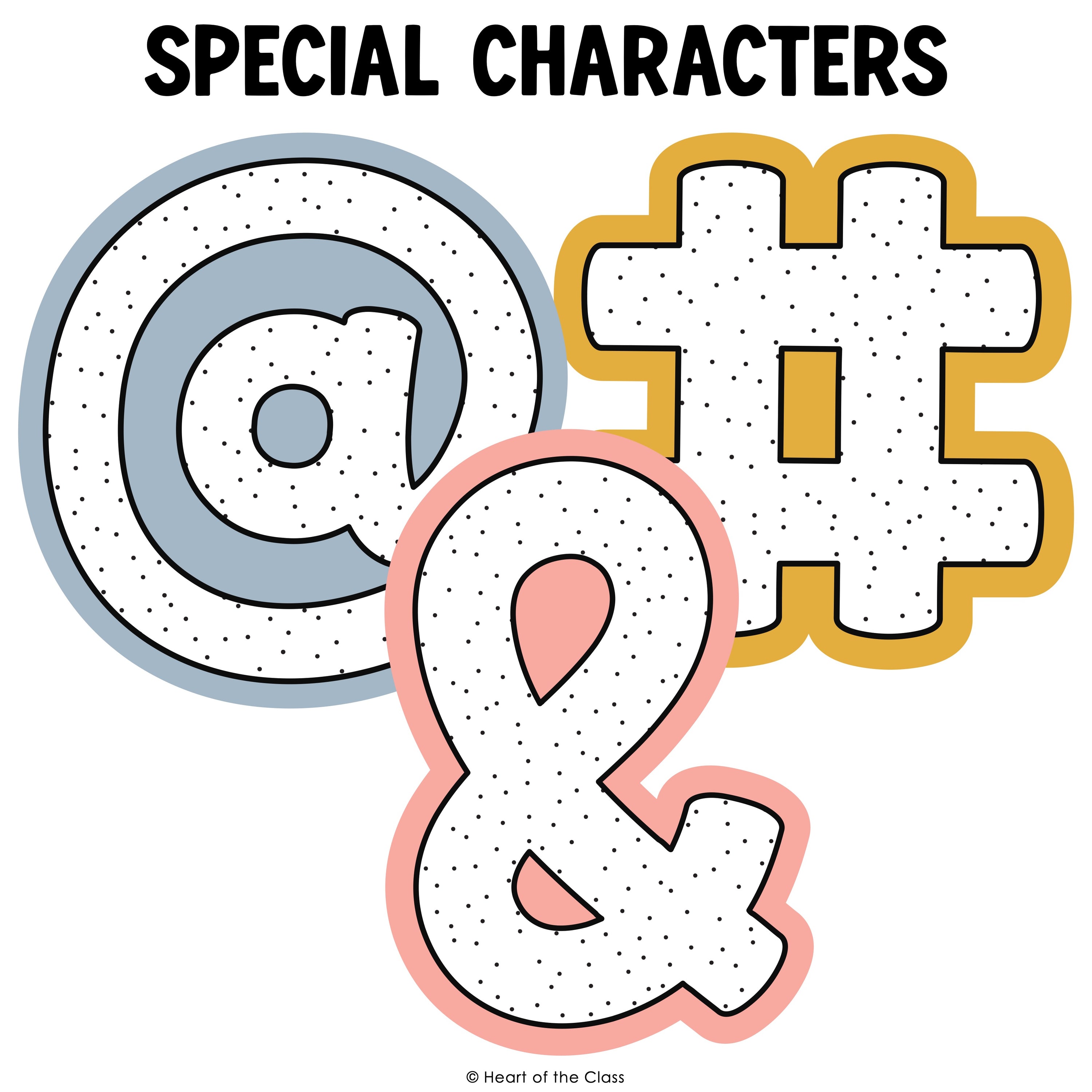 Calm Classroom Decor Bulletin Board Letters Special Characters: at sign, ampersand, hashtag