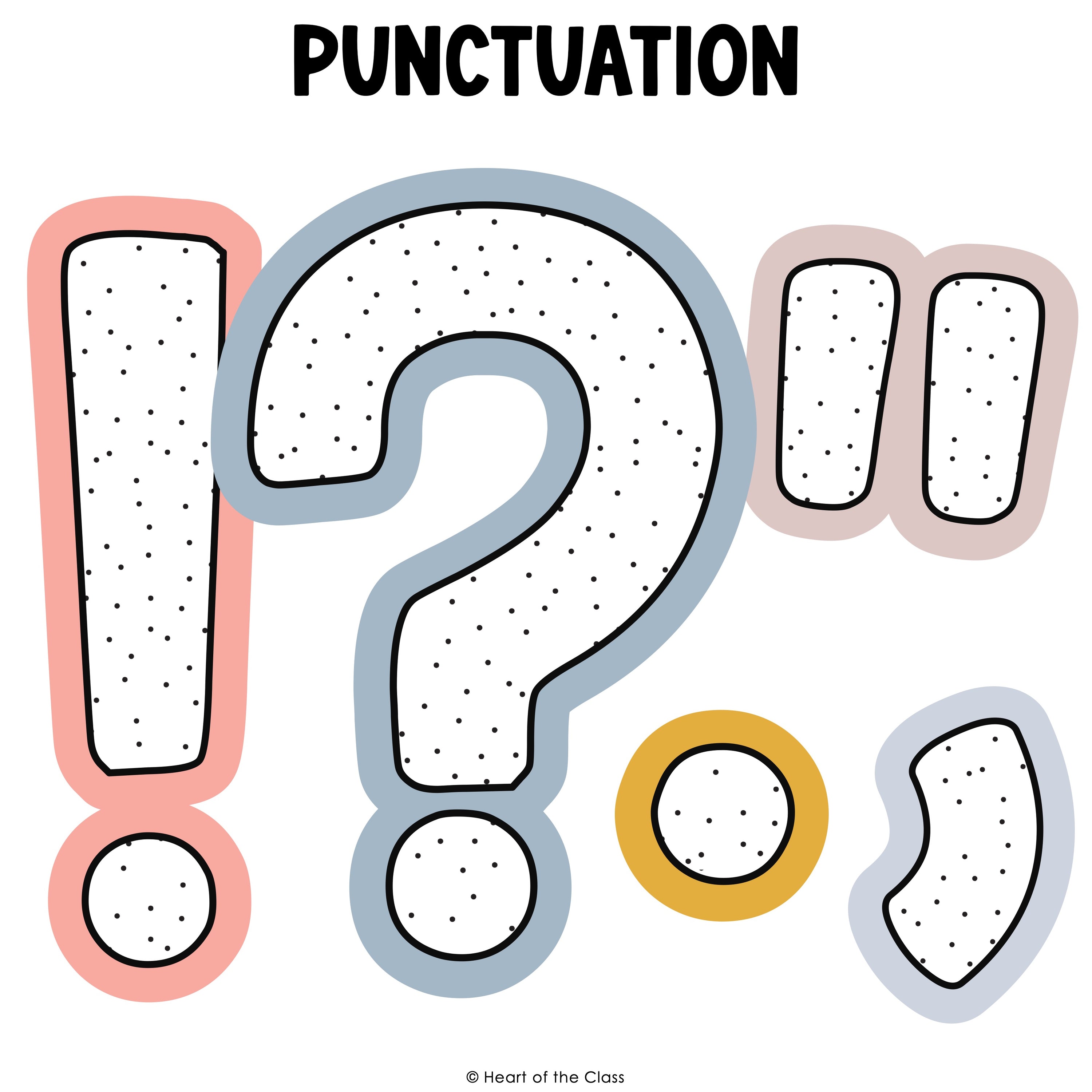 Classroom Bulletin Board Letters Punctuation Marks in Boho Rainbow Classroom Decor Design