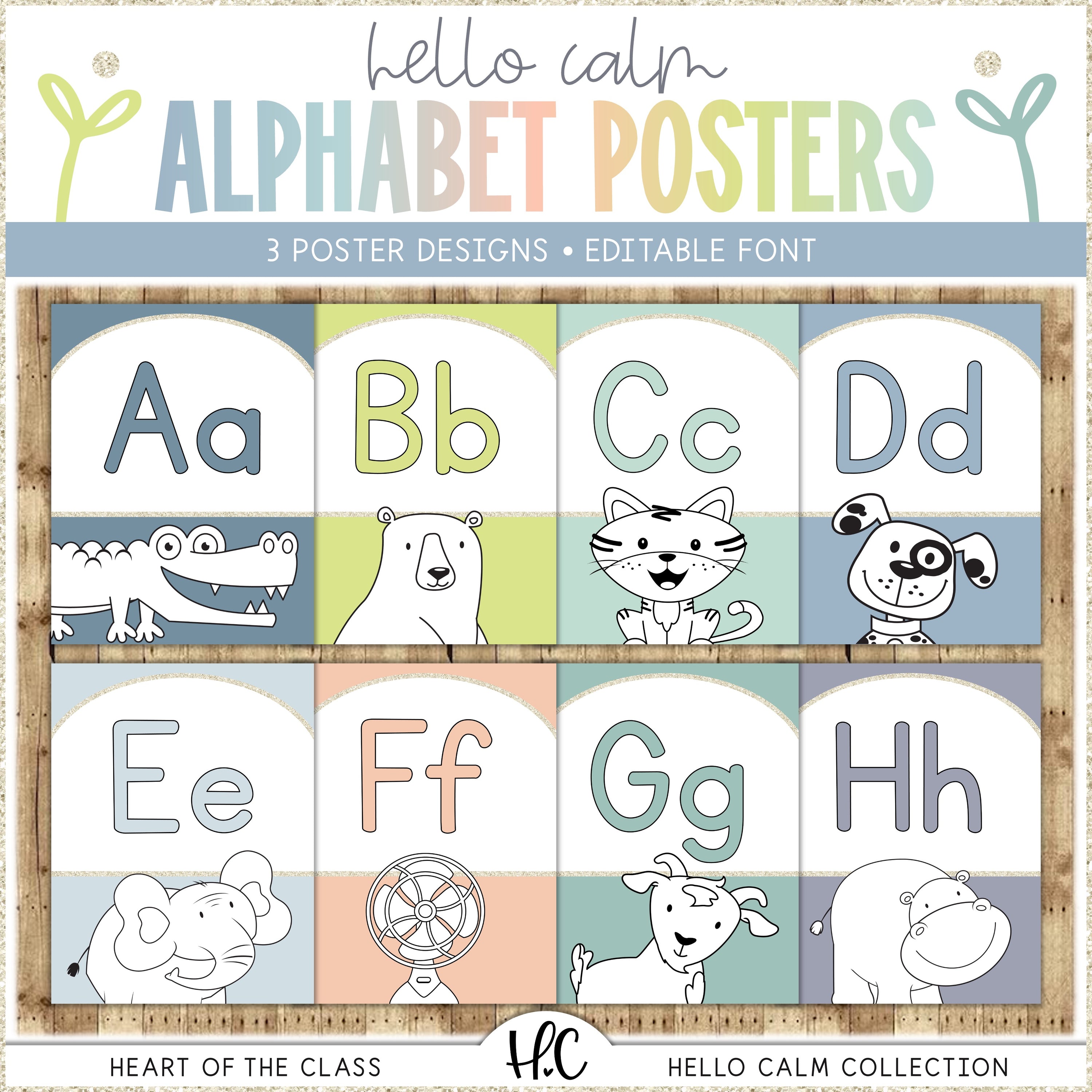 Hello Calm Alphabet Posters