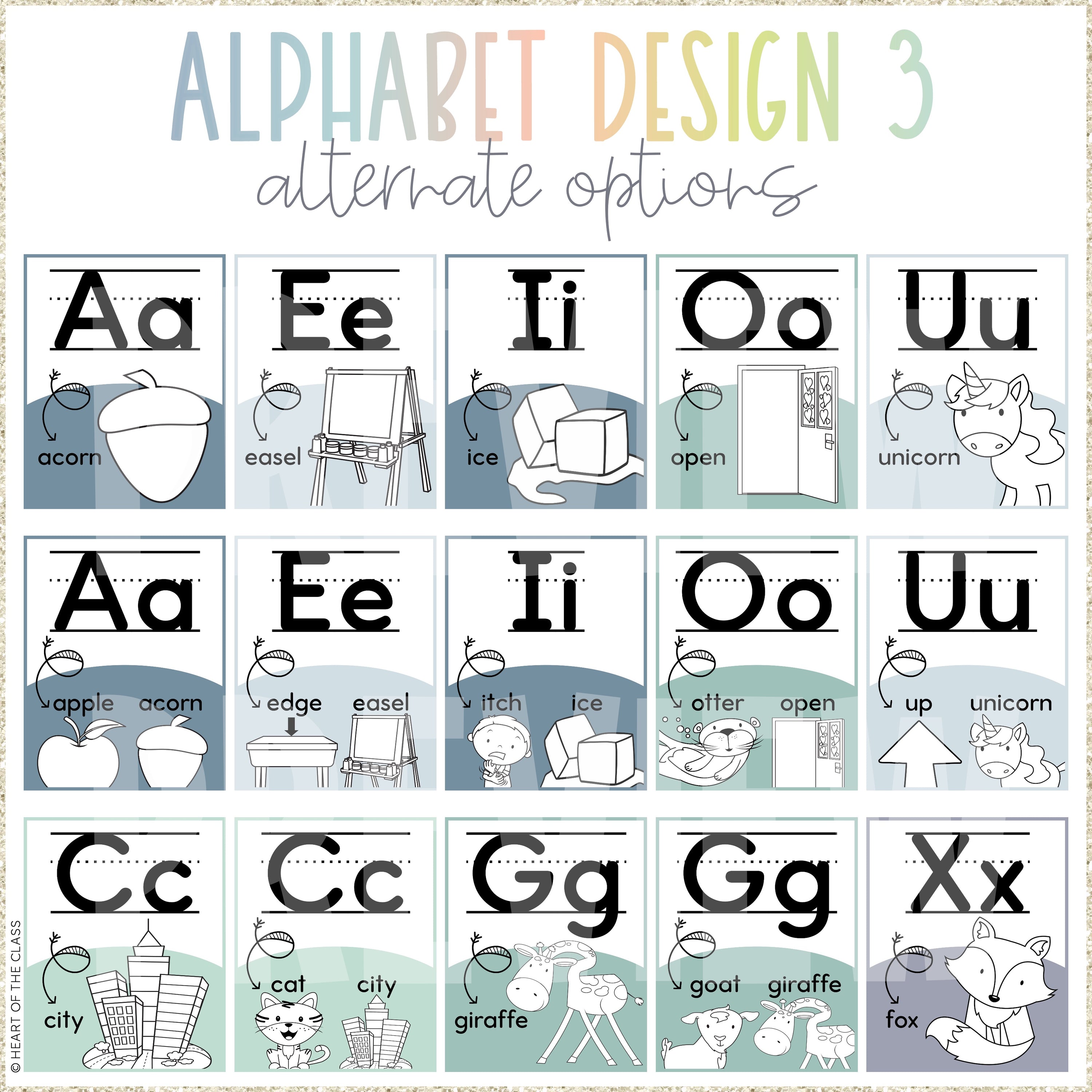 Hello Calm Alphabet Posters
