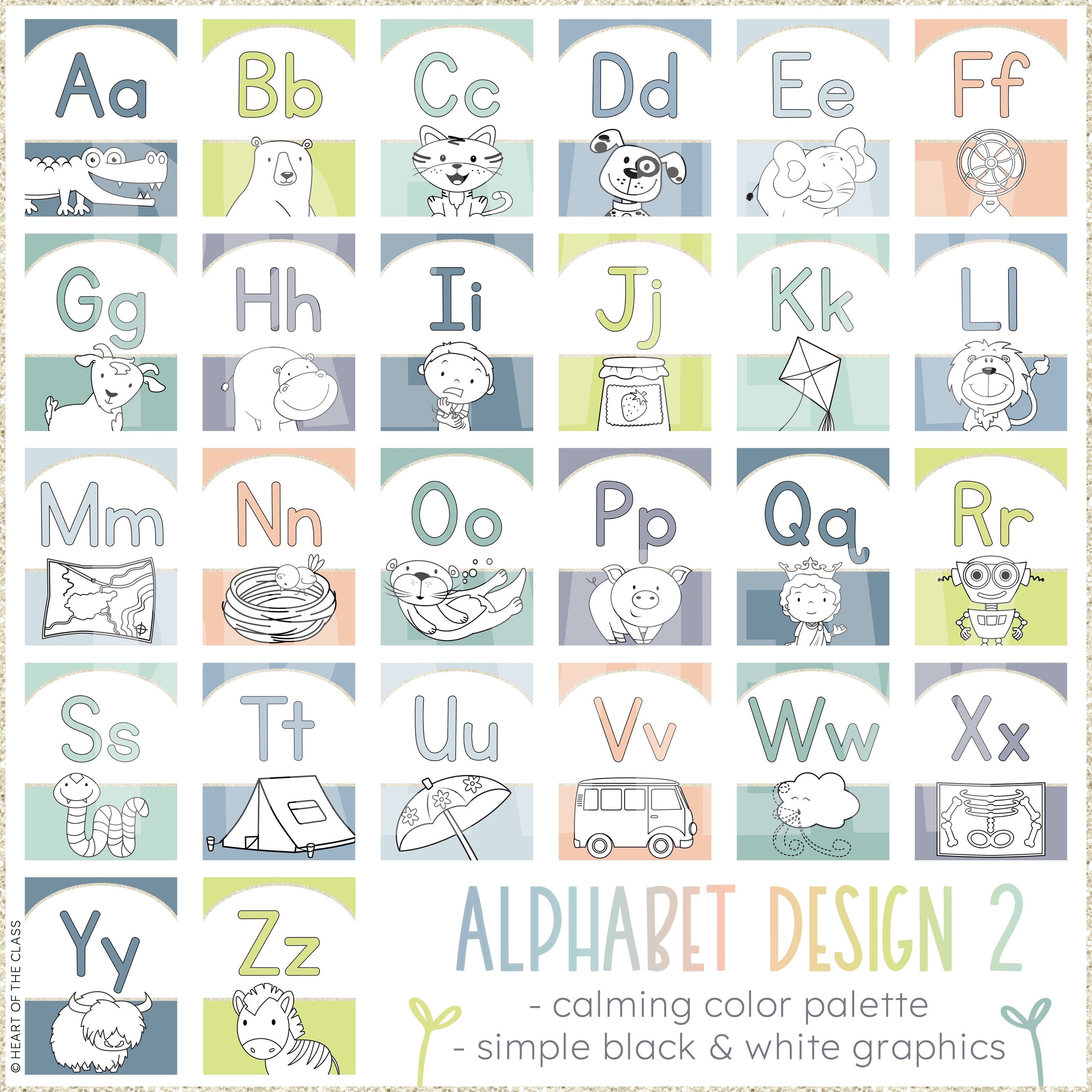 Hello Calm Alphabet Posters