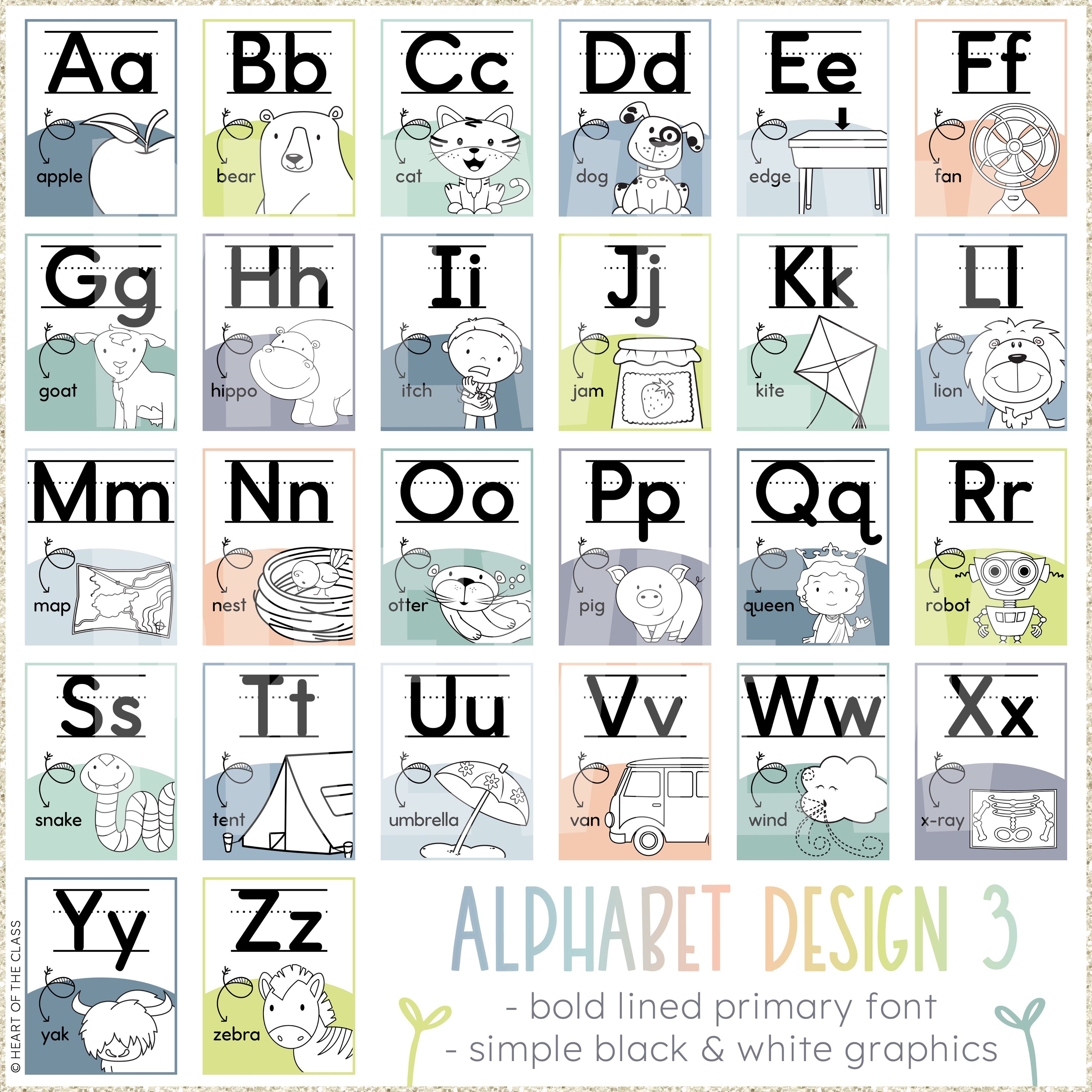 Hello Calm Alphabet Posters