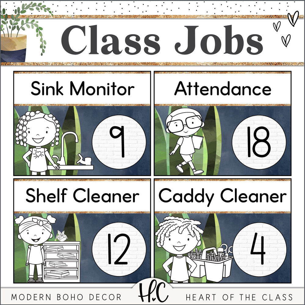 Modern Boho Classroom Jobs