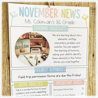 Editable Newsletter Template for Classroom