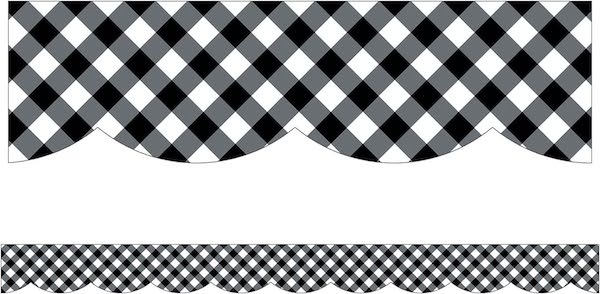 Gingham Border Black and White