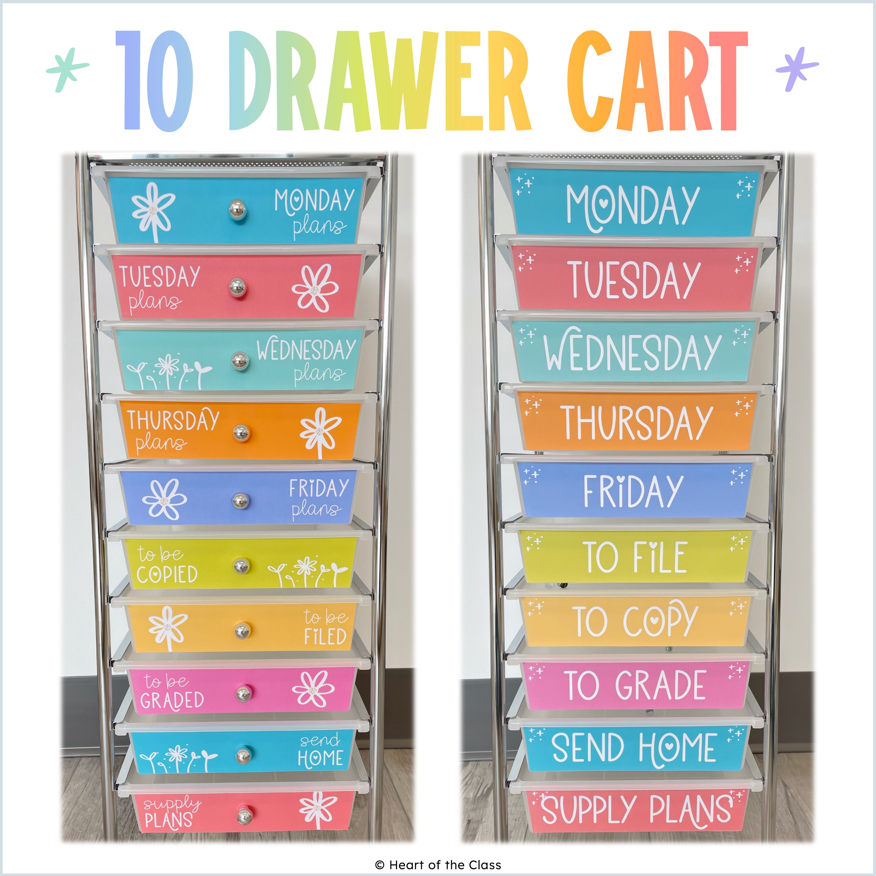 Hello Brights Rolling Cart Labels