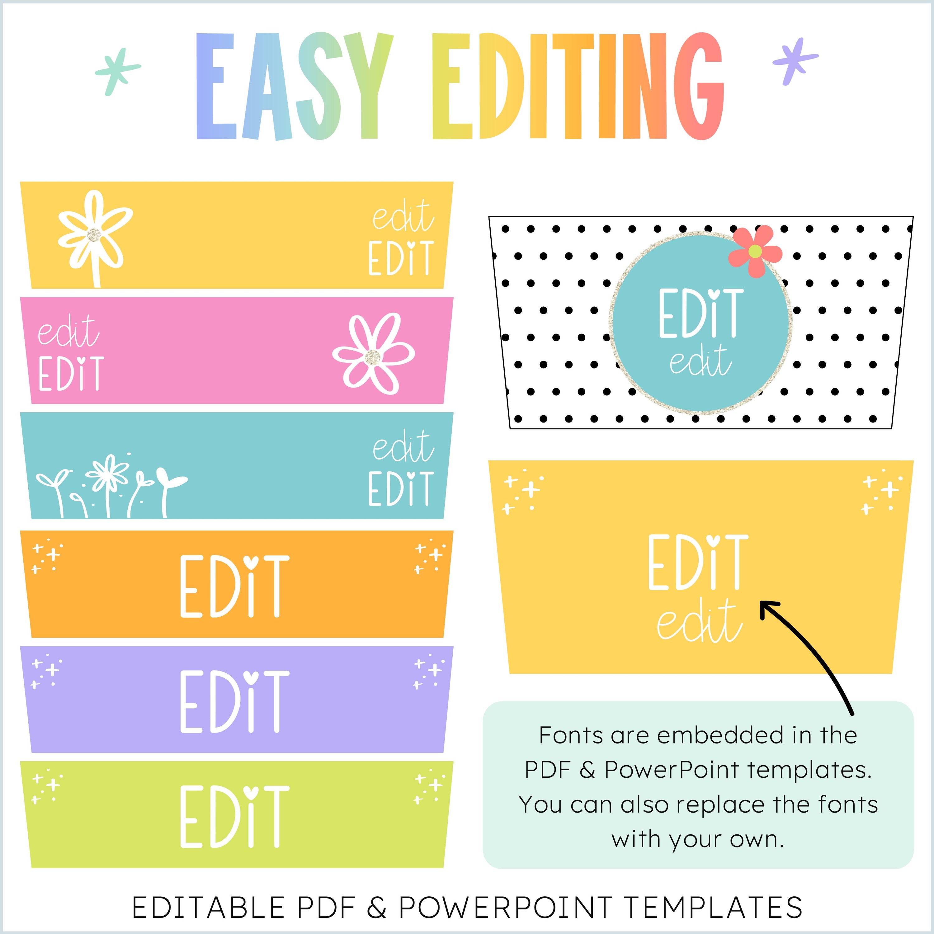 Hello Brights Rolling Cart Labels