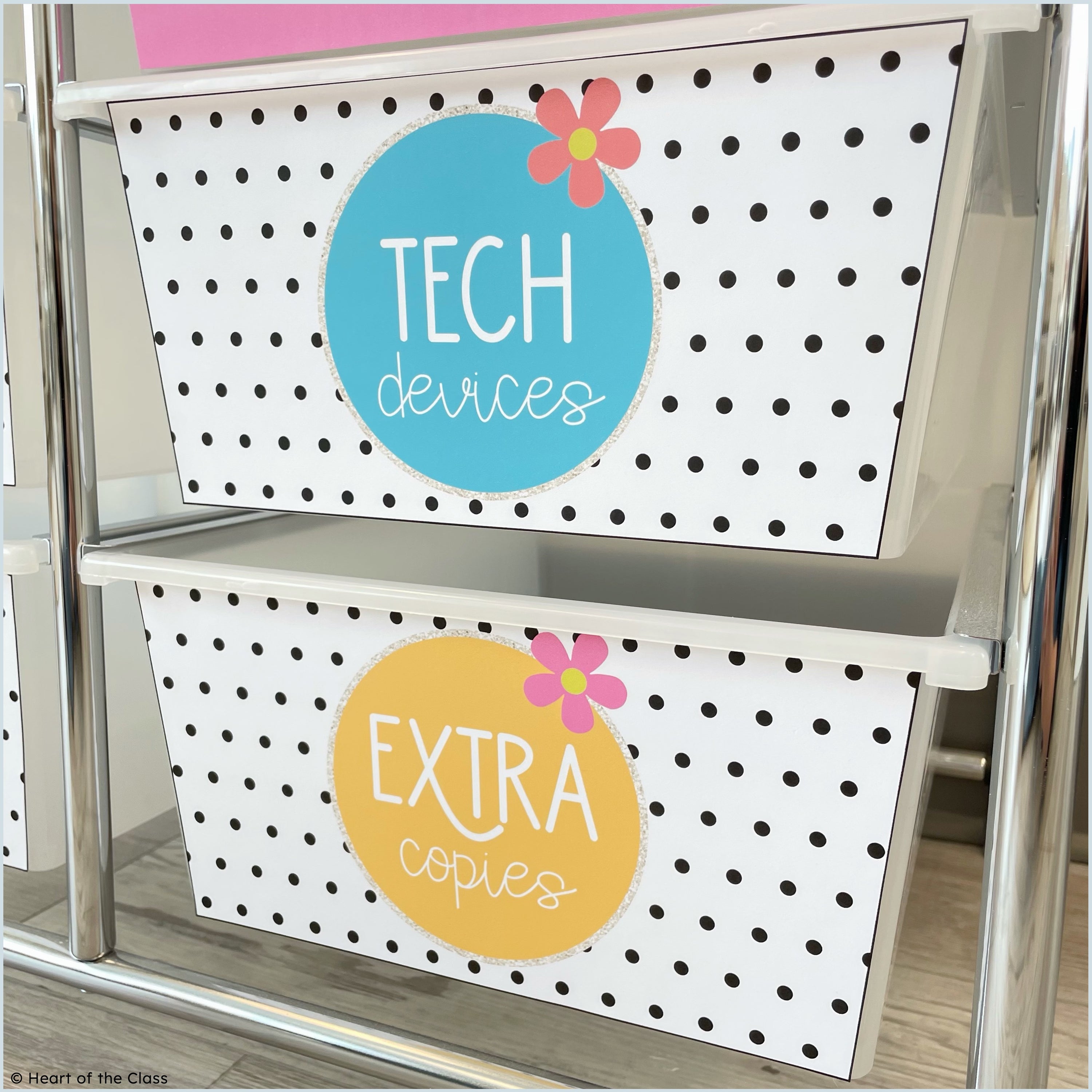 Hello Brights Rolling Cart Labels
