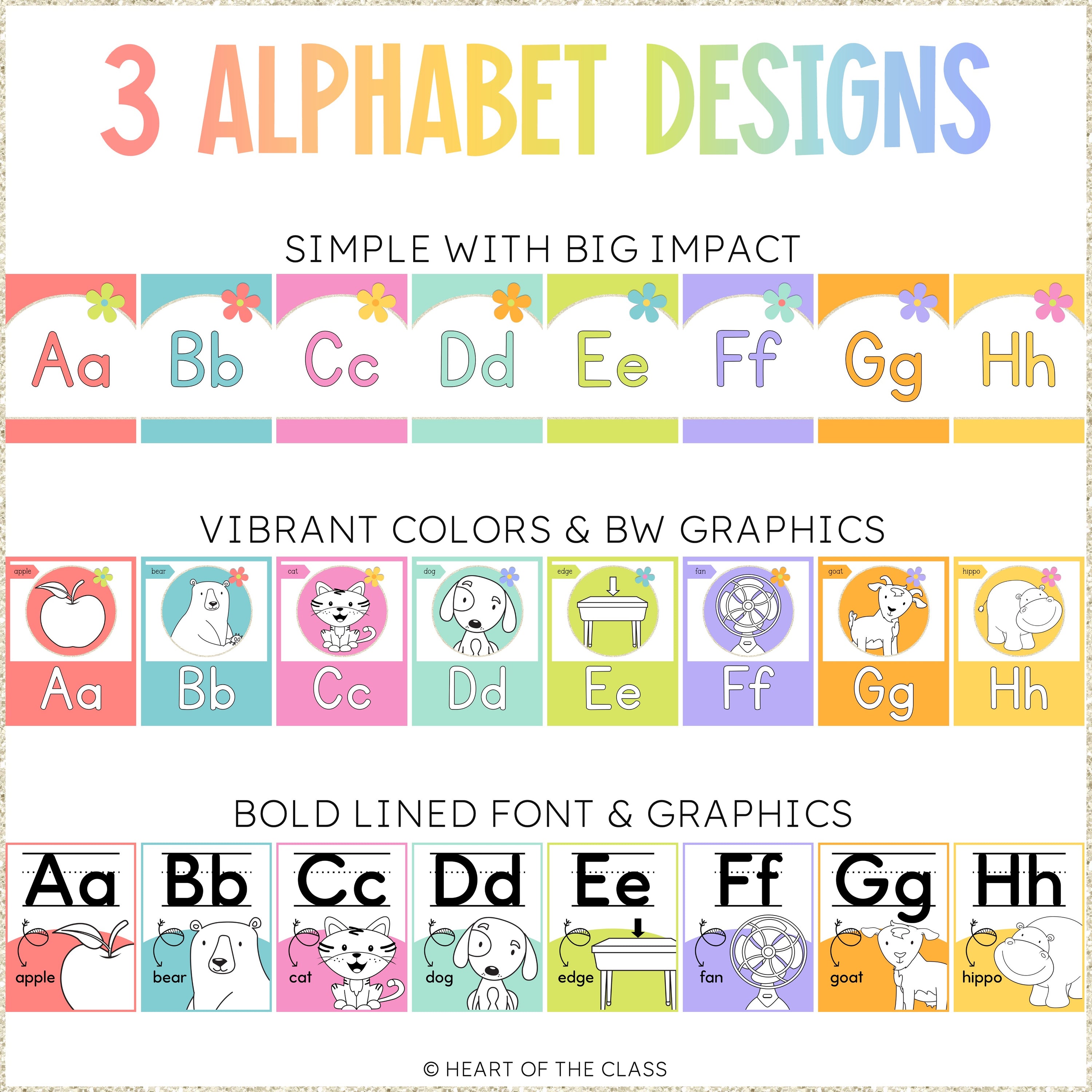 Hello Brights Alphabet Posters