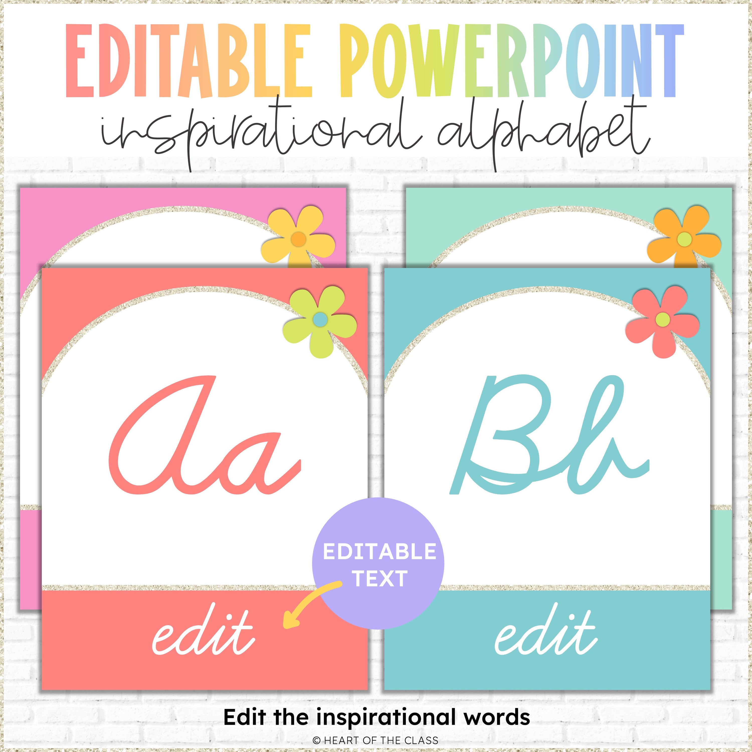 Hello Brights Cursive Alphabet Posters