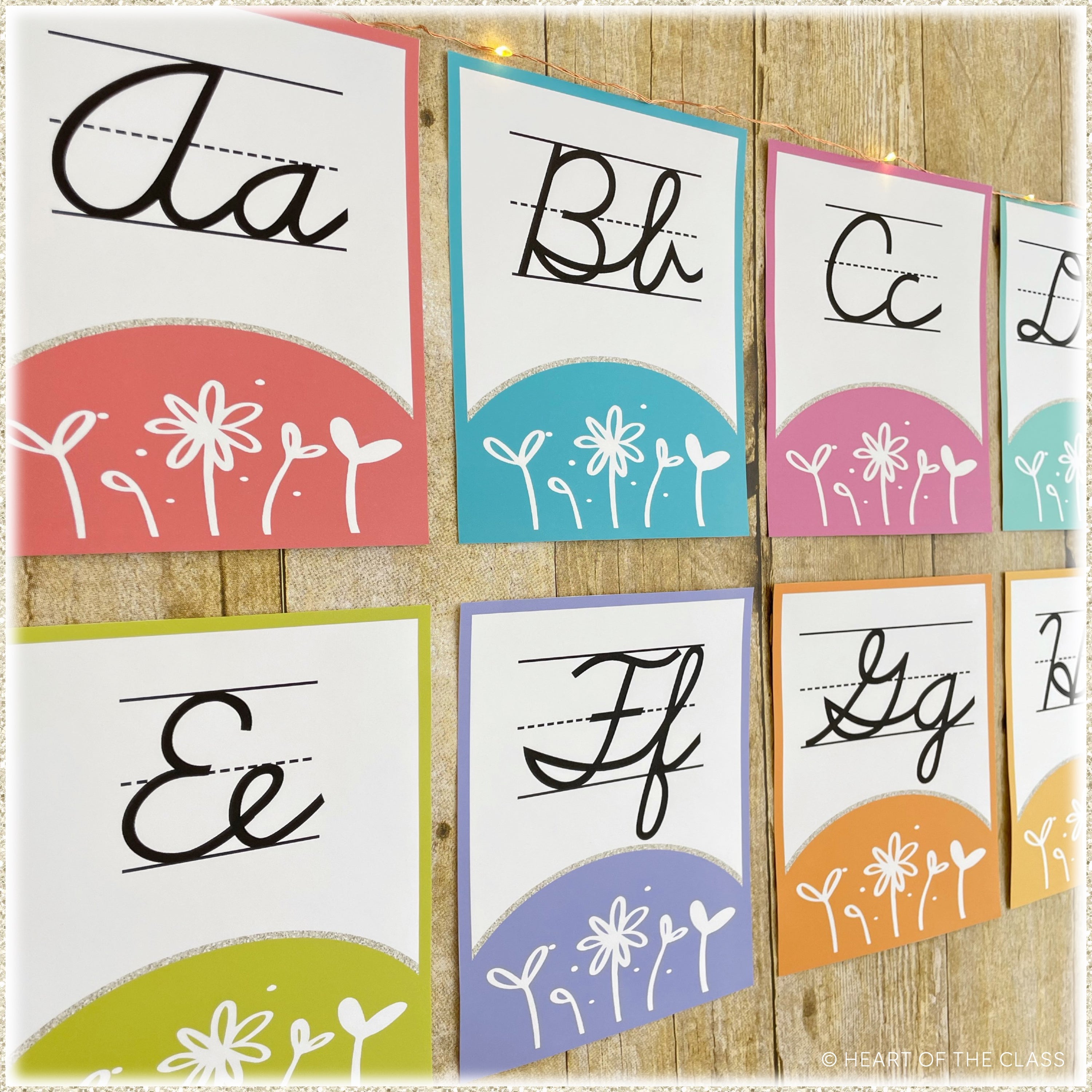 Hello Brights Cursive Alphabet Posters