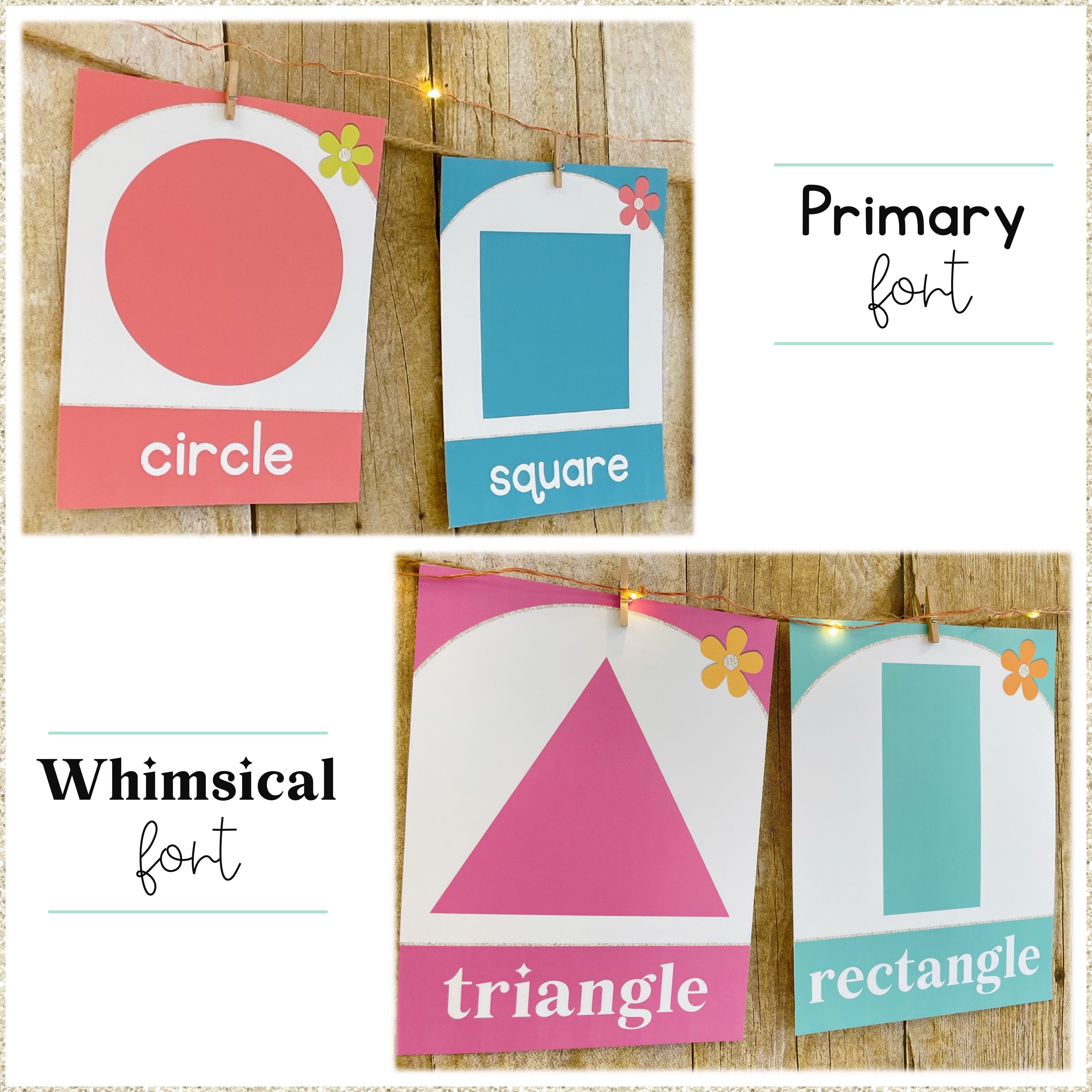 Hello Brights Shape Posters