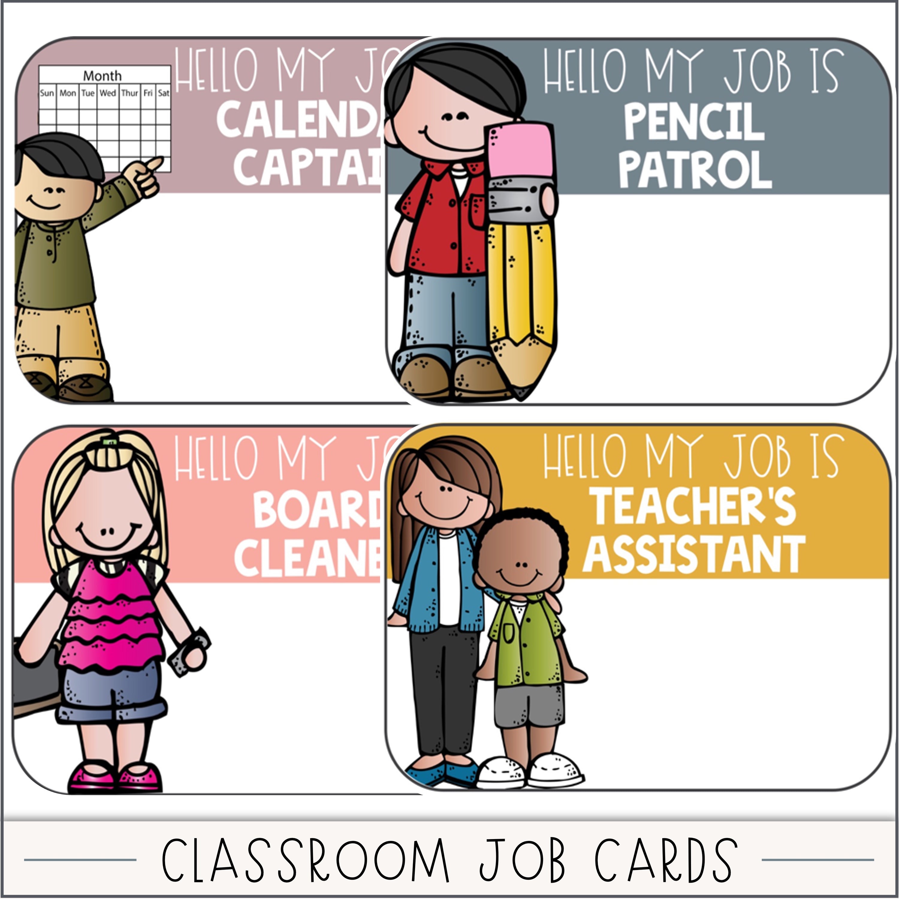 Boho Rainbow Classroom Jobs