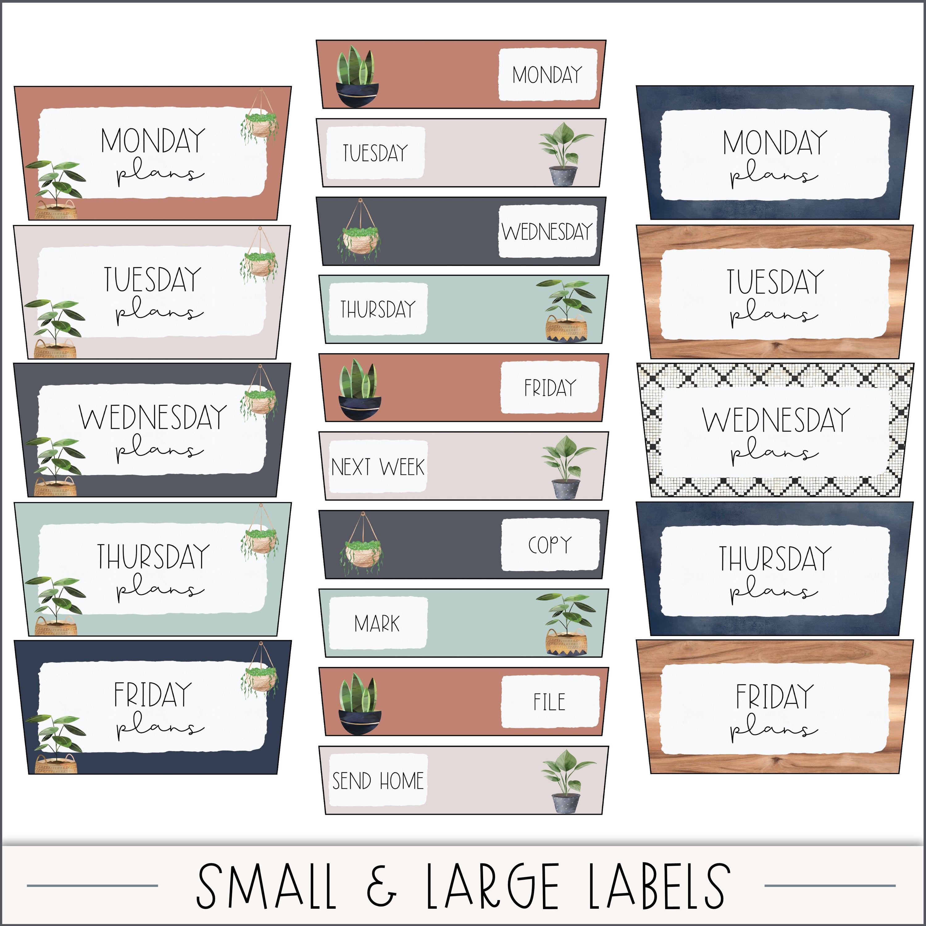 Modern Boho Rolling Cart Labels