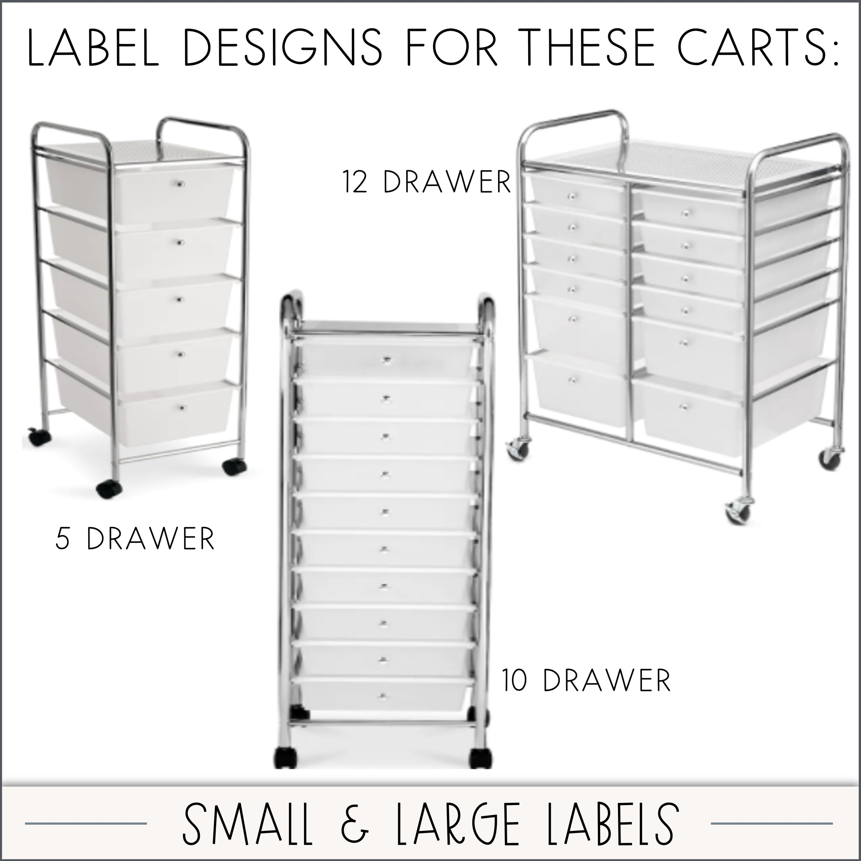 Modern Boho Rolling Cart Labels