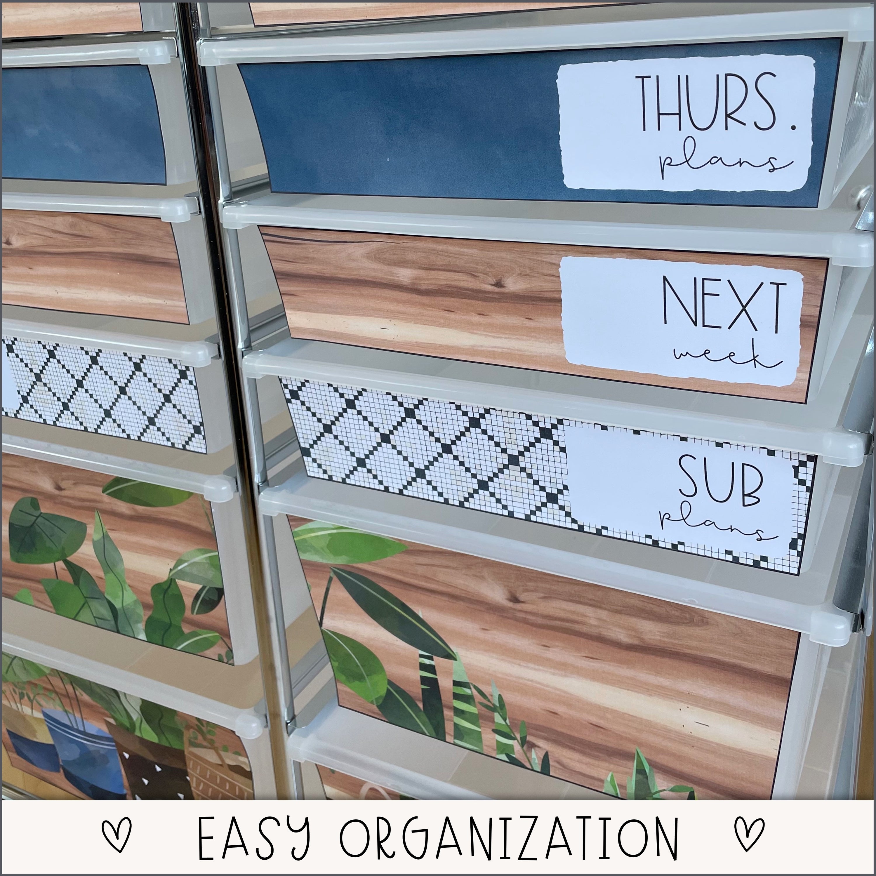 Modern Boho Rolling Cart Labels