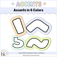Cozy Pastel Classroom Decor bulletin board printable letters with accents by Heart of the Class.