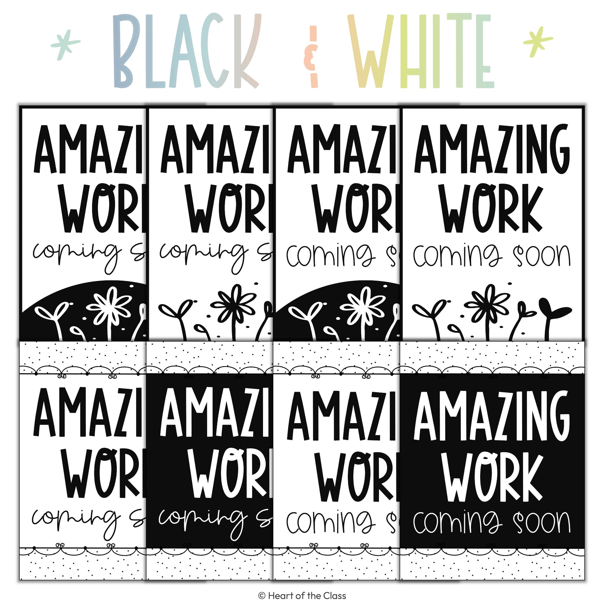 Hello Calm Amazing Work Bulletin Board – Heart of the Class