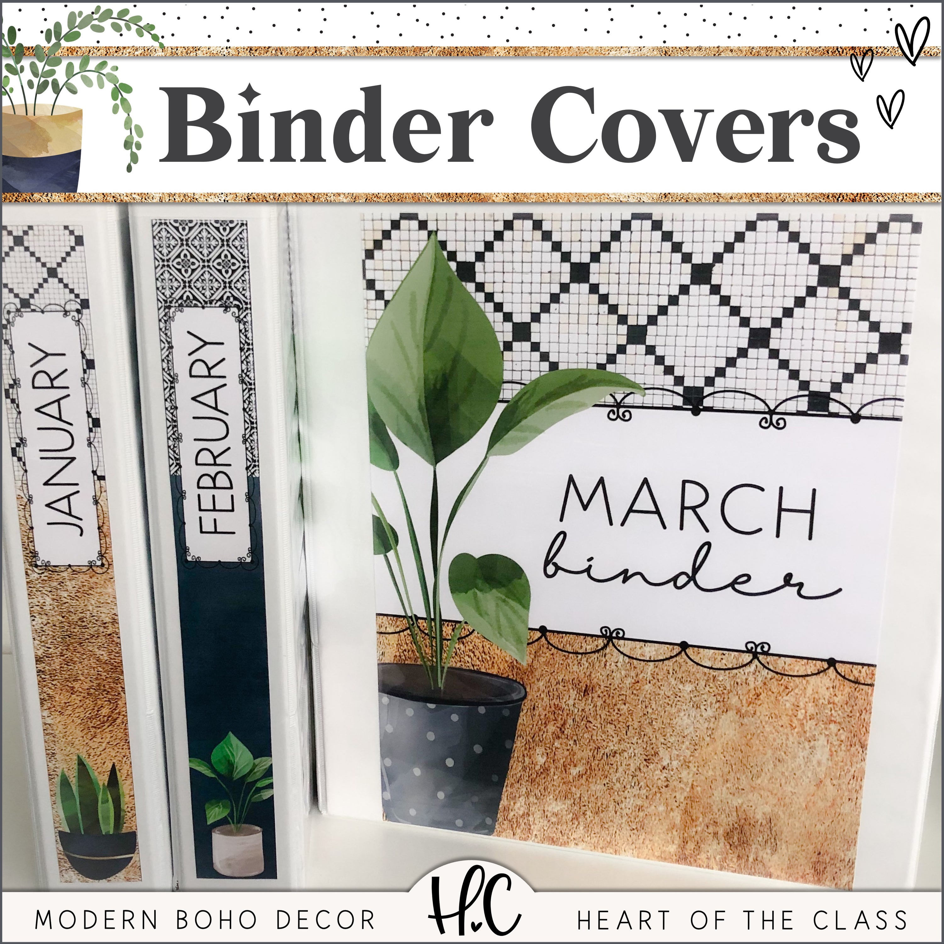 Modern Boho Binder Covers