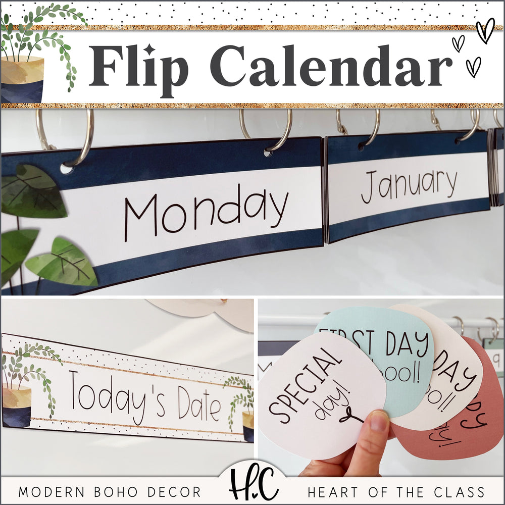Modern Boho Flip Calendar