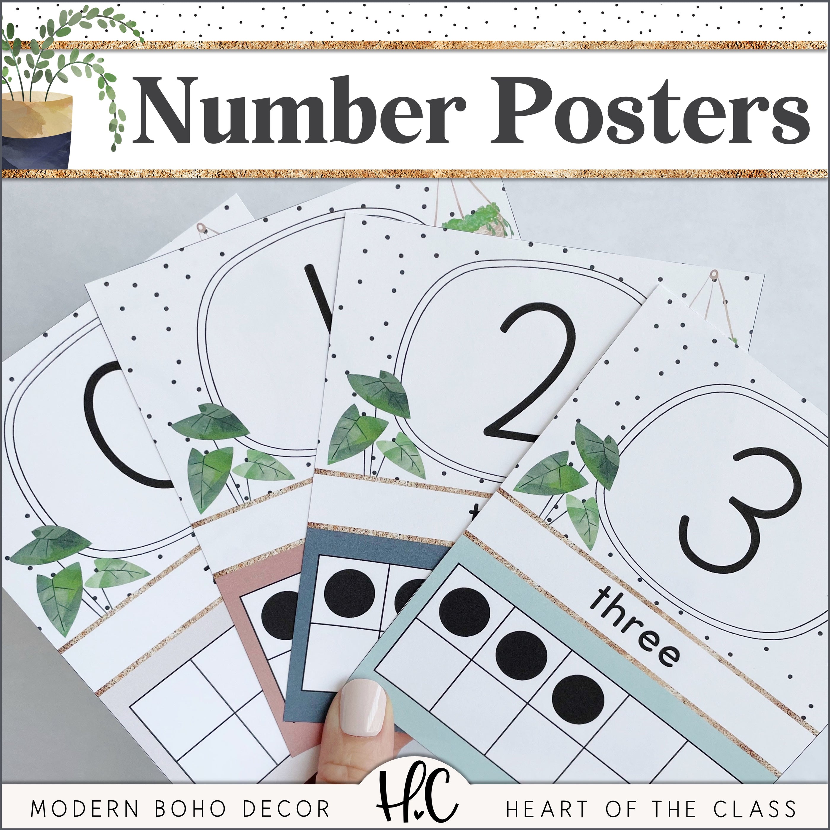 Modern Boho Number Posters – Heart of the Class