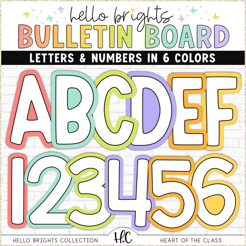 Happy Bright Classroom Theme Bulletin Board Letters Printable from Hello Brights Classroom Decor Bundle