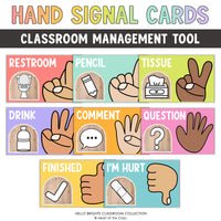 Editable Hand Signal Classroom Posters from the Hello Brights Classroom Decor Bundle