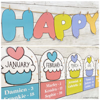 Cute Classroom Birthday Bulletin Board Editable Student Birthdays