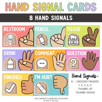 Editable Hand Signal Classroom Posters from Hello Brights Classroom Decor Bundle