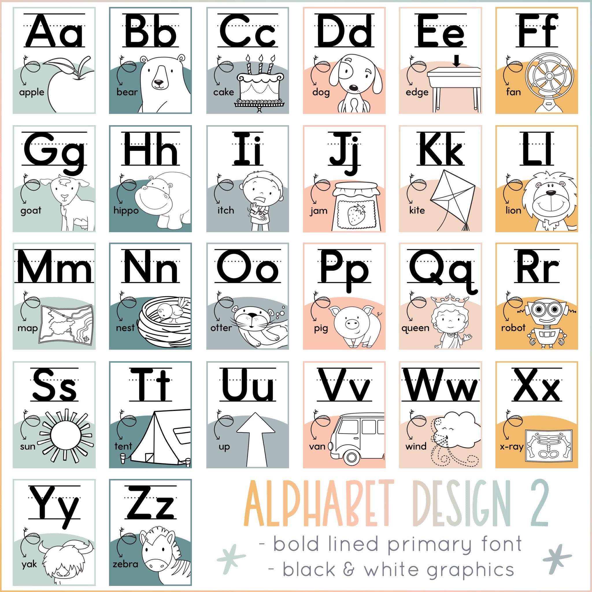 Hello Calm Alphabet Posters