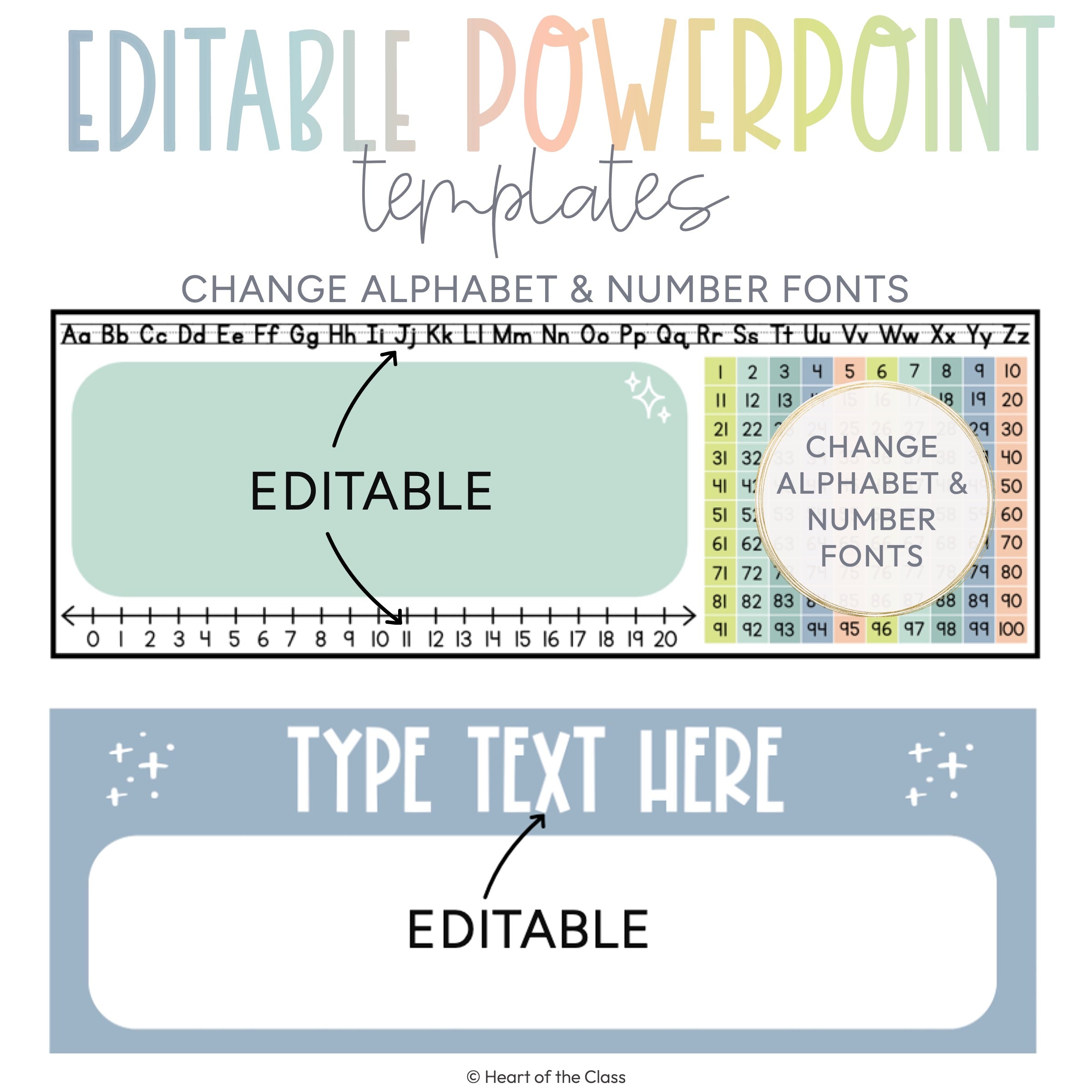 Classroom Desk Tags with Editable Alphabet Font