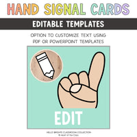 Editable Classroom Hand Signal Posters from Hello Brights Classroom Decor Theme