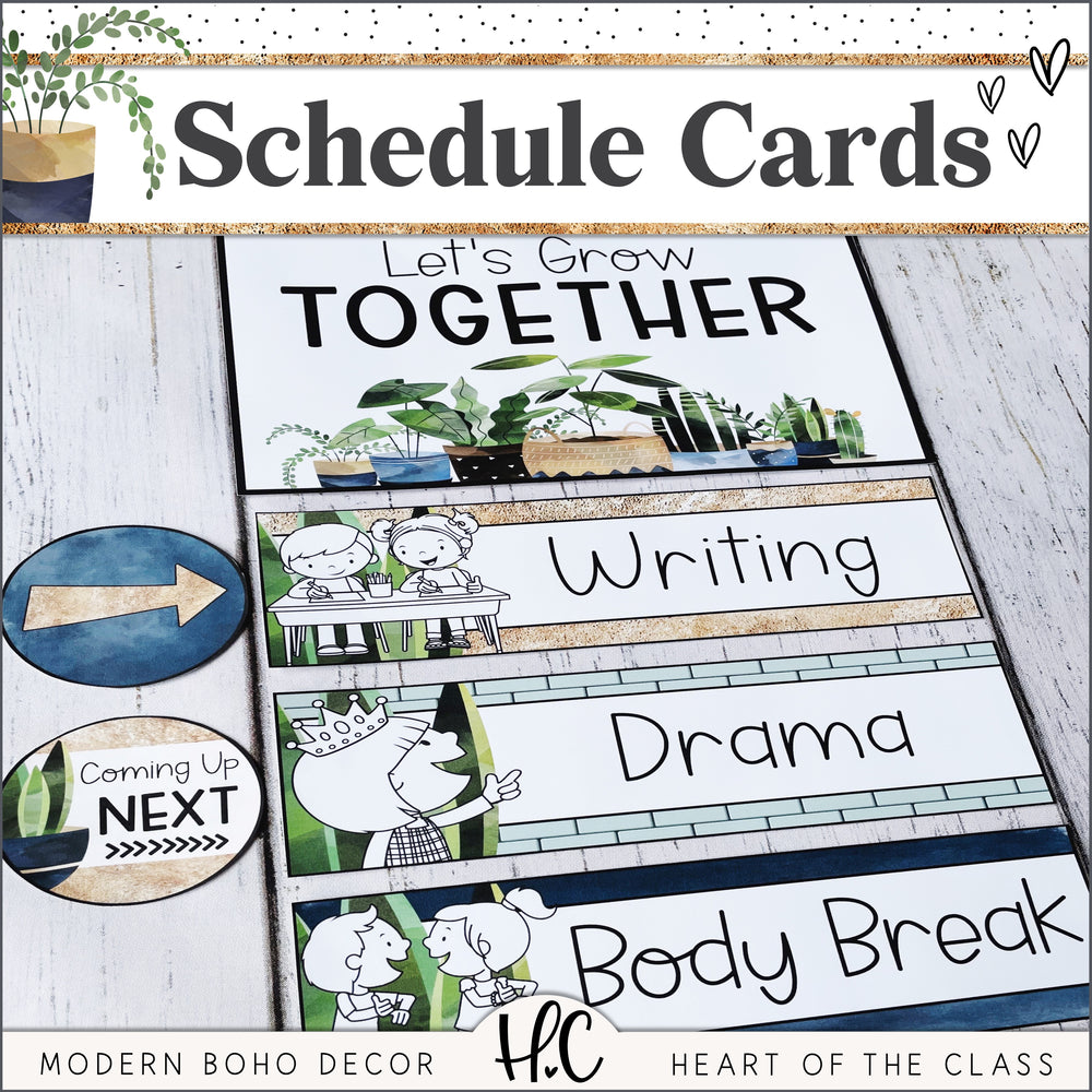 Modern Boho Schedule Cards