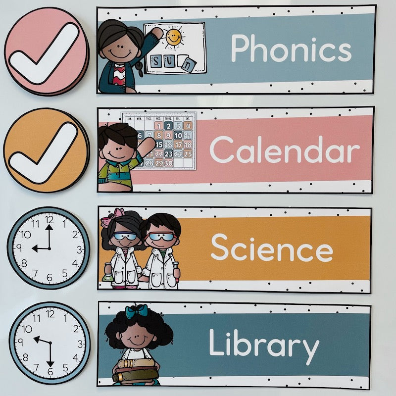 Editable Classroom Schedule Cards with Pictures