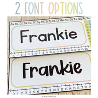 Editable Student Nameplates with Lined Alphabet and 100 Chart