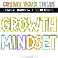 Growth Mindset Bulletin Board Display Title with Printable Bulletin Board Letters