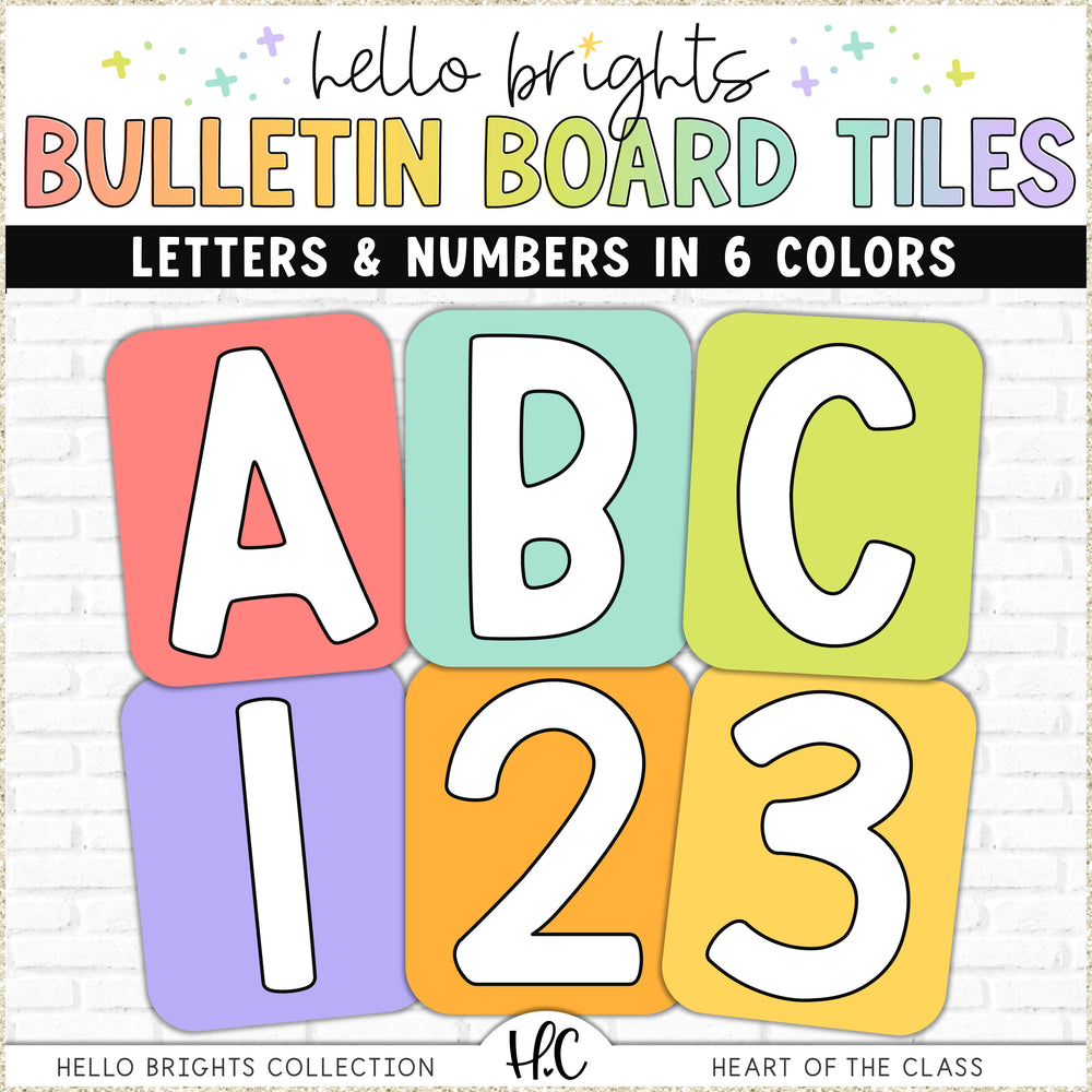Happy Bright Classroom Printable Bulletin Board Letter Tiles