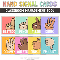Bright and Happy Classroom Decor Hand Signal Square Posters