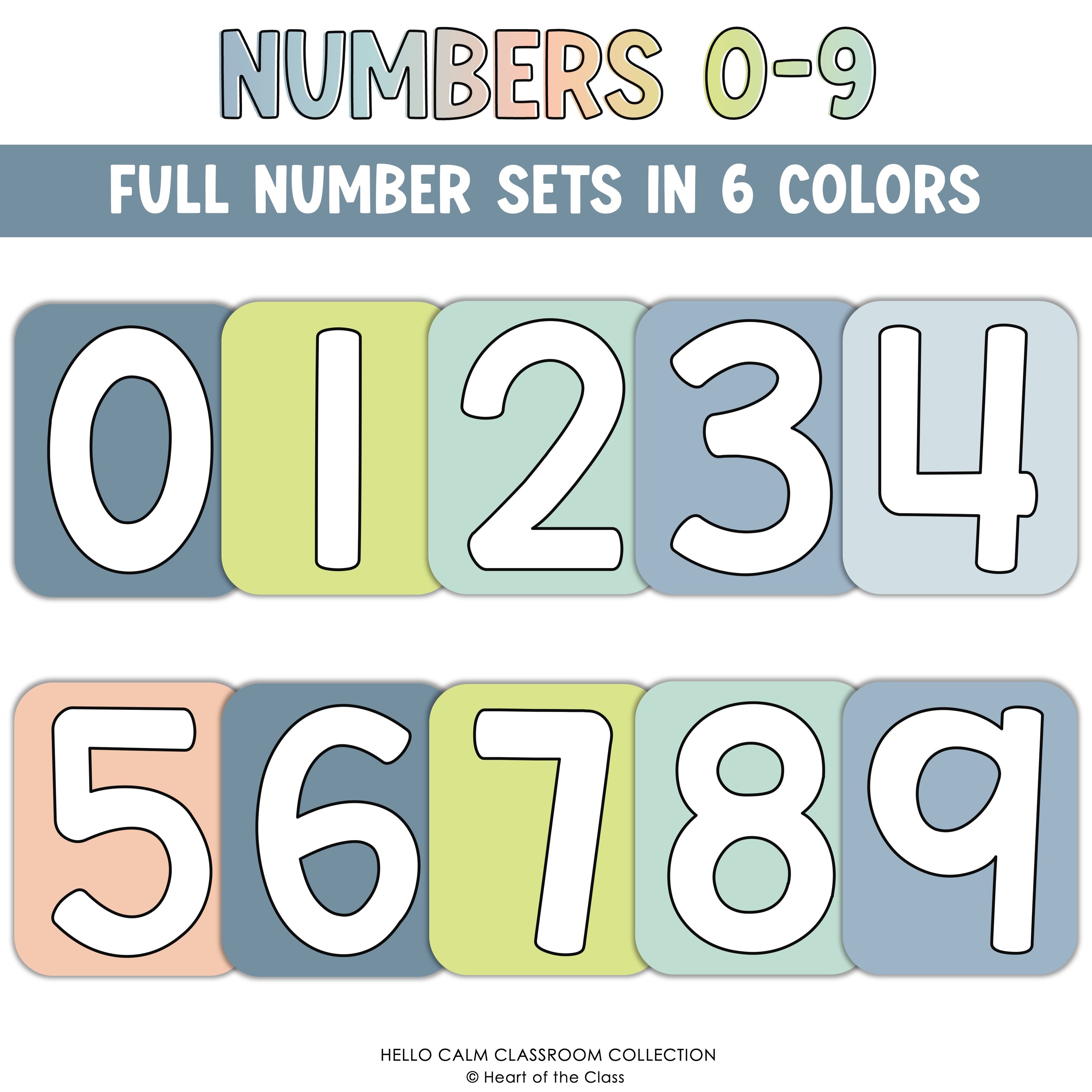 Printable Bulletin Board Display Number Tiles from the Hello Calm Classroom Collection