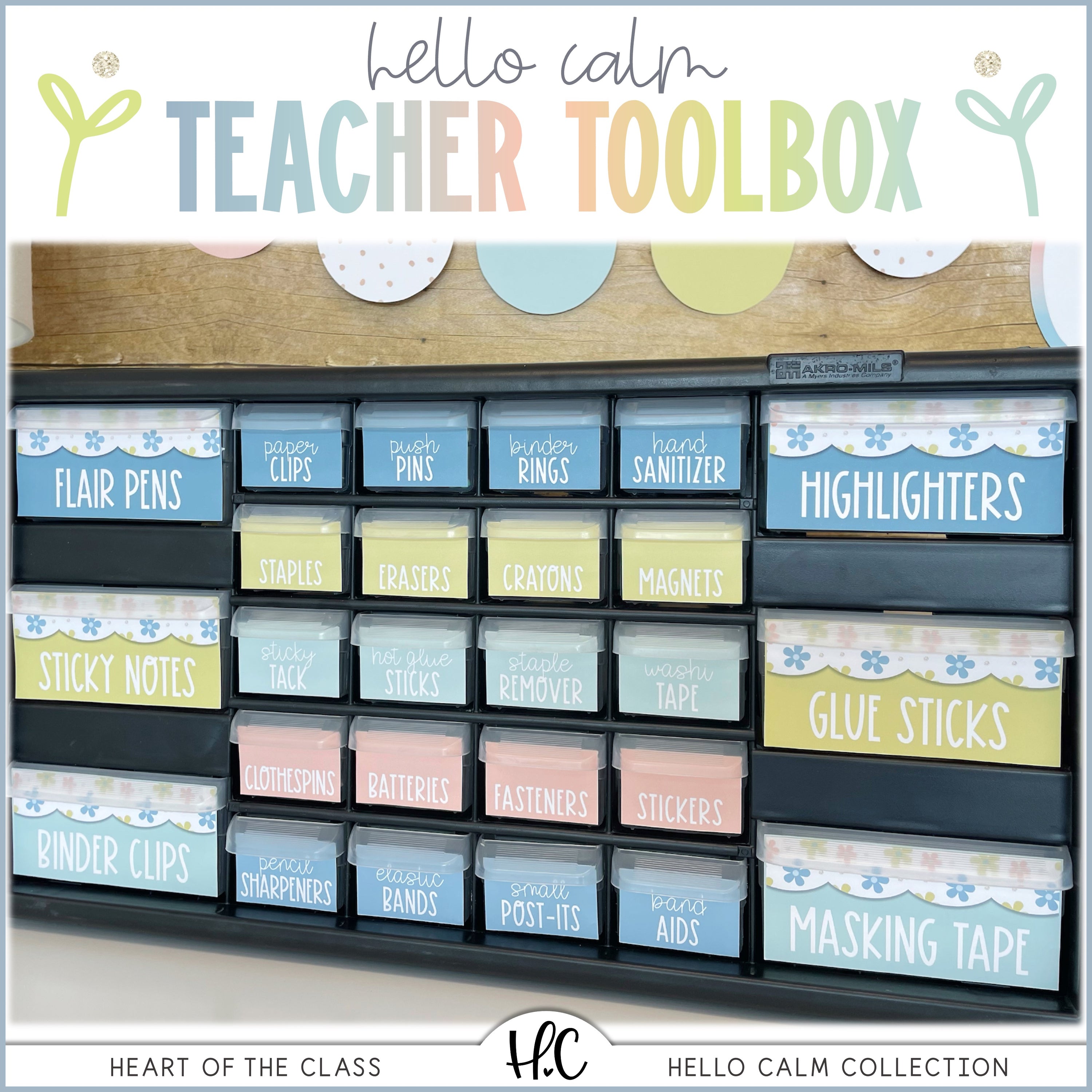 Hello Calm Teacher Toolbox Labels