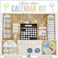 Hello Calm Pastel Classroom Calendar Bundle