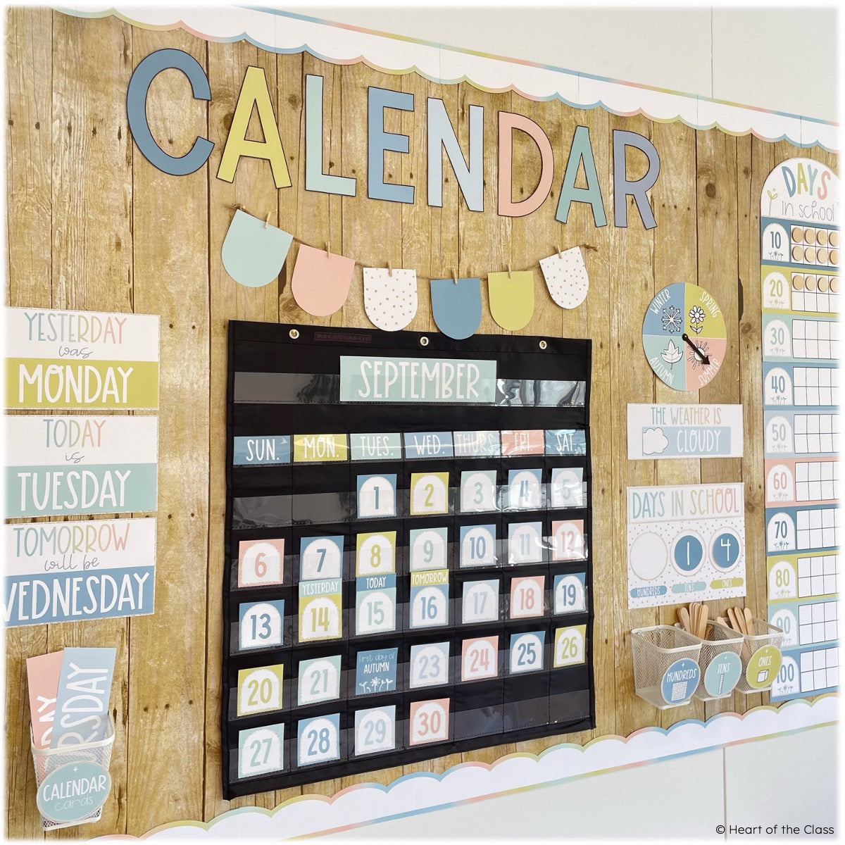 Hello Calm Pastel Classroom Calendar Display Ideas