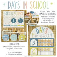 Hello Calm Pastel Classroom Days in School Chart with 10 Frames