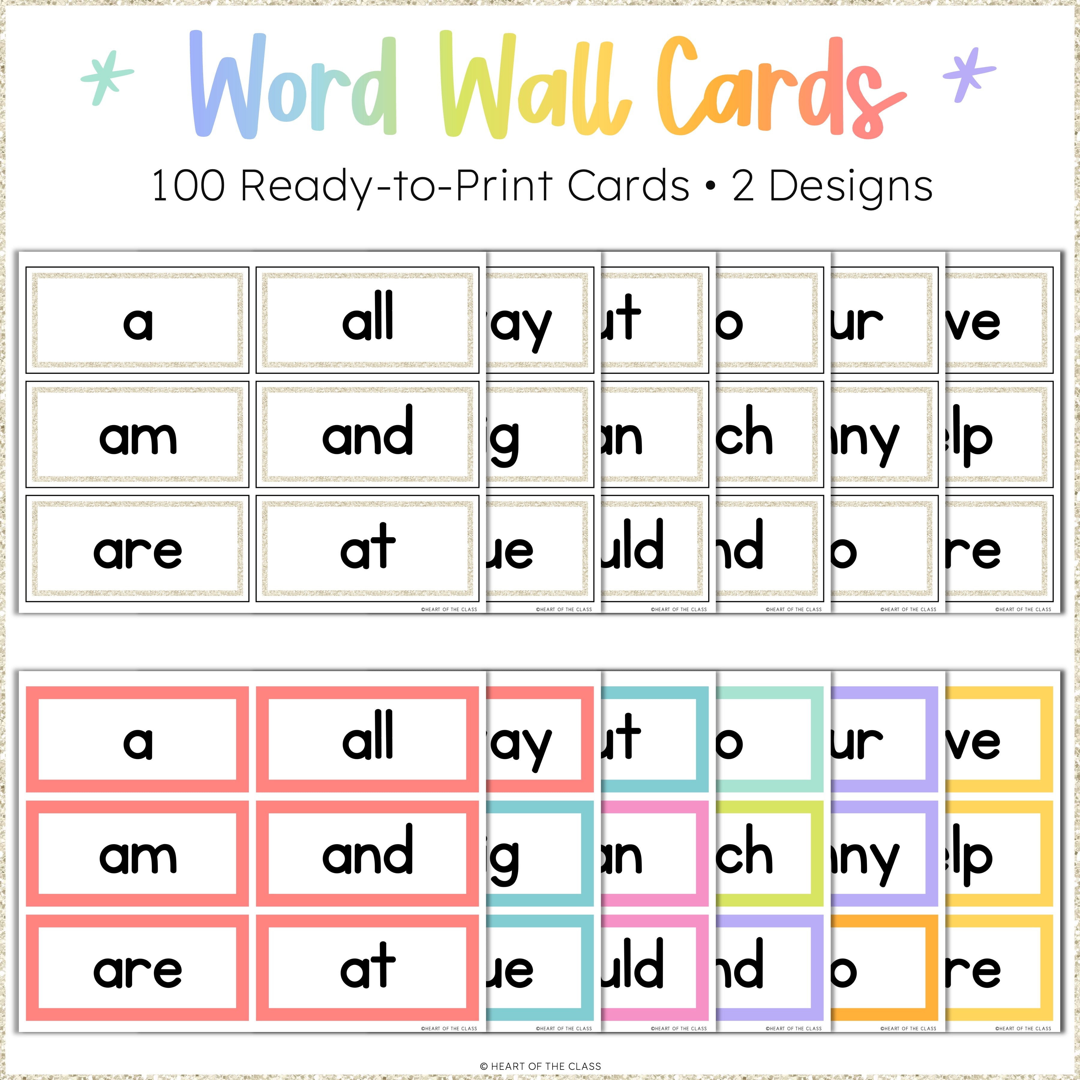 Hello Brights Word Wall – Heart of the Class