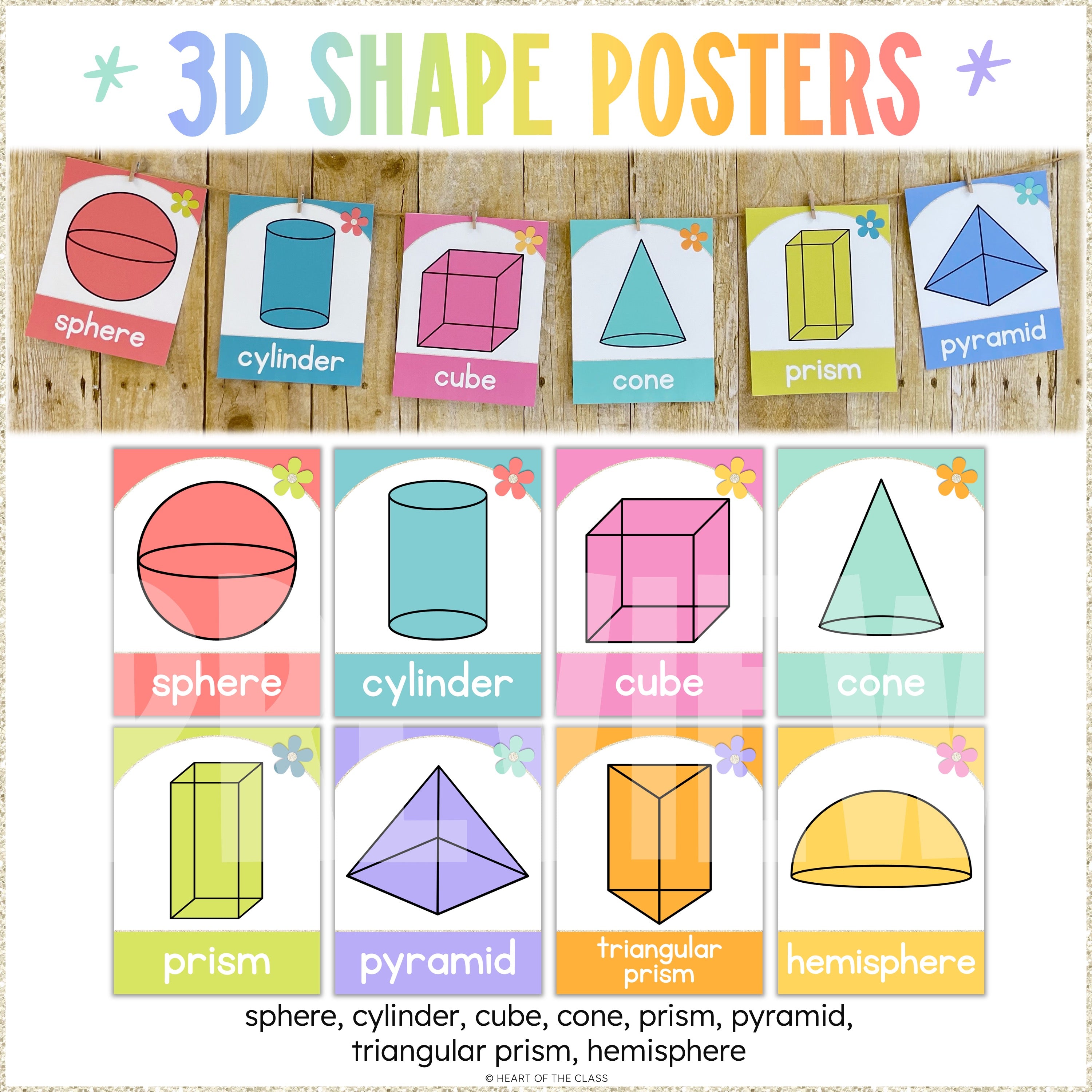 Hello Brights Shape Posters
