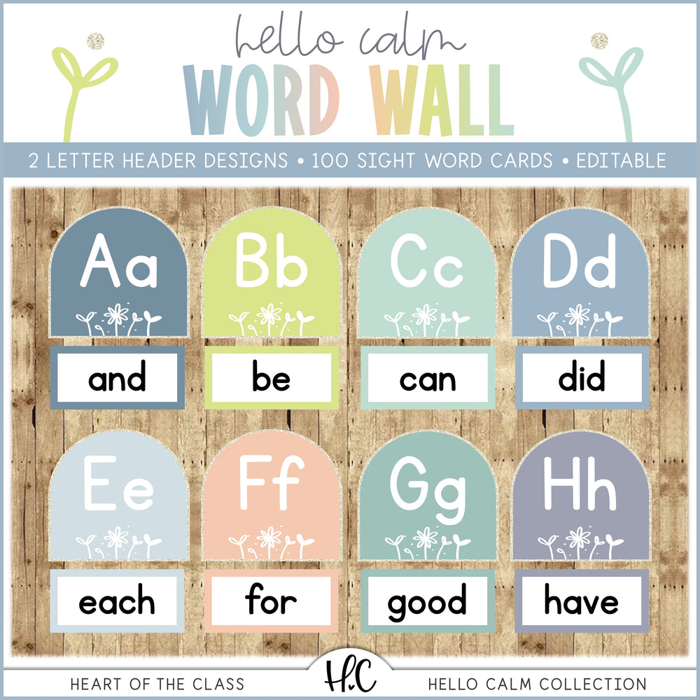 Hello Calm Word Wall