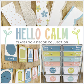 Hello Calm Classroom Theme Decor Bundle