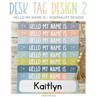 Pastel Classroom Theme HELLO MY NAME IS Student Desk Tags