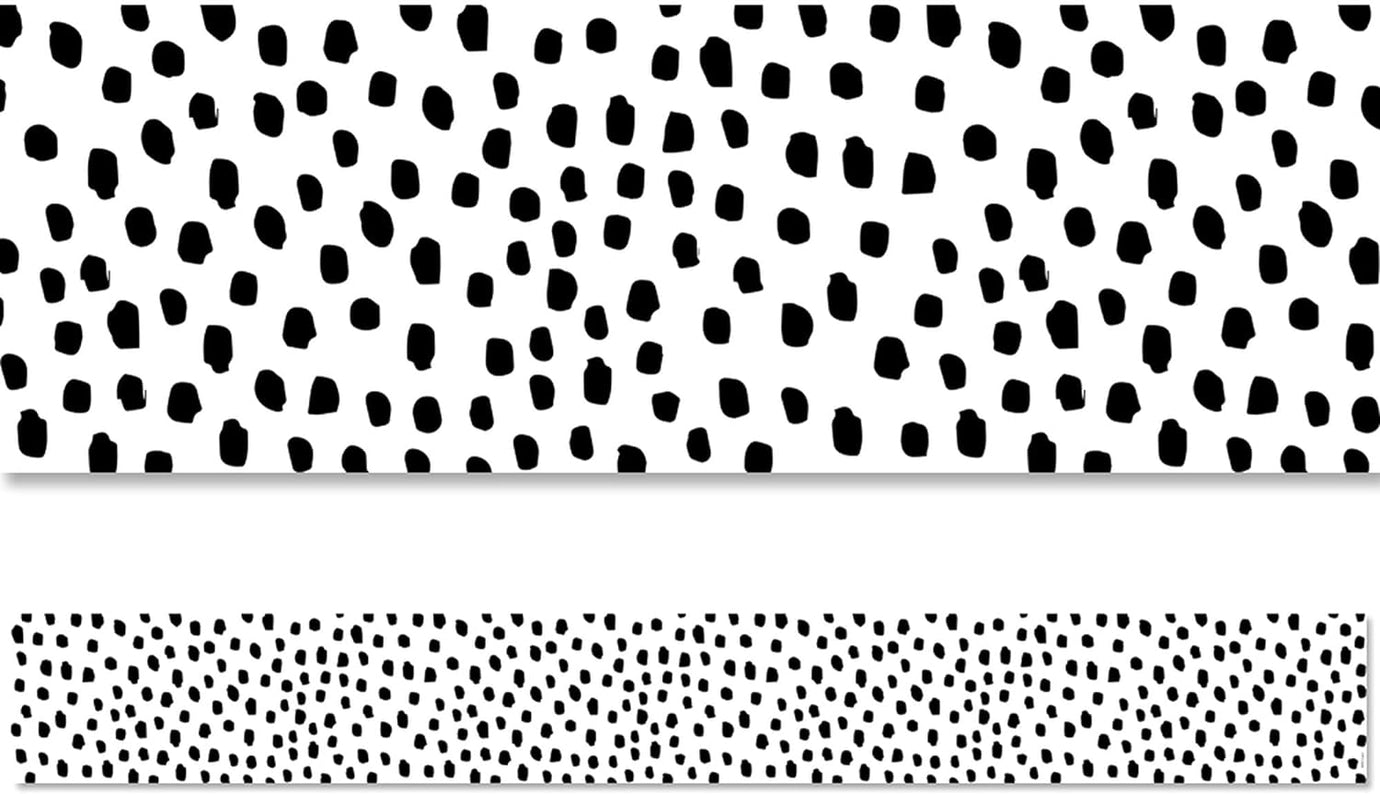 Black and White Messy Dots Border